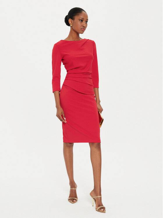 Rinascimento Rinascimento Cocktail obleka CFC0121014003 Rdeča Regular Fit