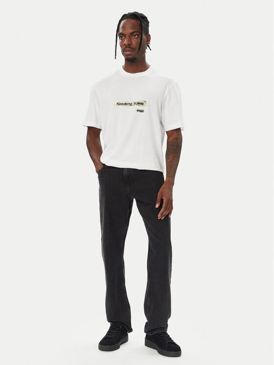 HUGO HUGO T-särk Naxter 50570028 Valge Regular Fit