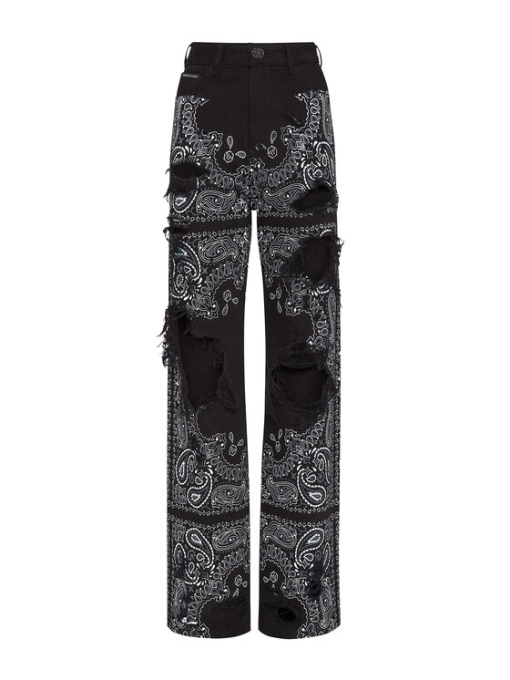 PHILIPP PLEIN PHILIPP PLEIN Jeansy 2947 Czarny Palazzo Fit