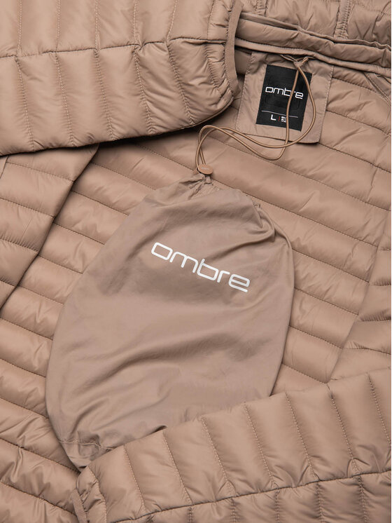 Ombre Ombre Kurtka przejściowa OM-JALP-0156 Brązowy Regular Fit