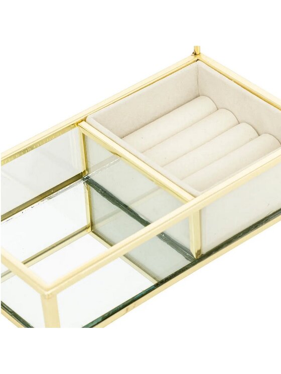 MIAhome MIAhome Stojak na biżuterię z lusterkiem złoty 29 cm Złoty