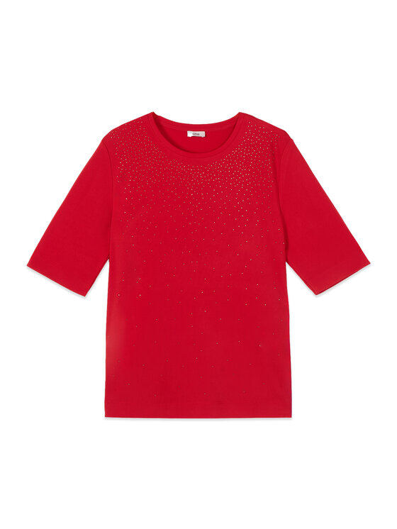 Oltre Oltre T-Shirt G075J004532N016 Czerwony Regular Fit