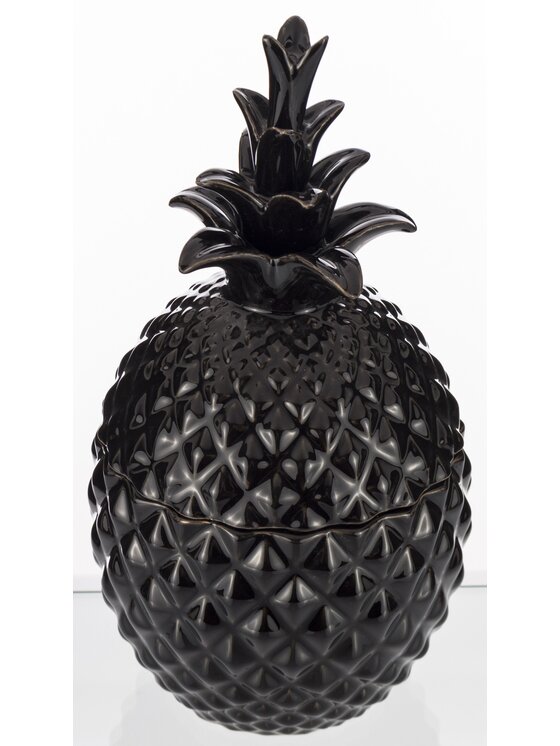 MIAhome MIAhome Pojemnik ananas dekoracja 23x12x12 cm PINYA Czarny