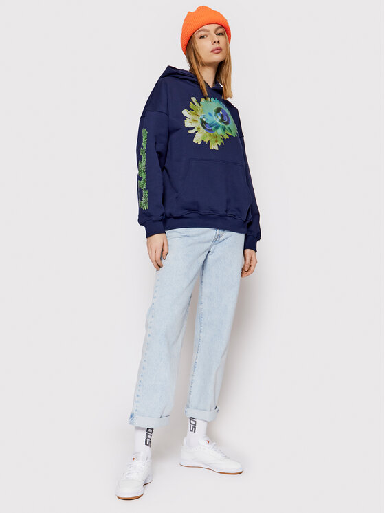 Felpa Unisex Flower Globe Blu scuro Regular Fit