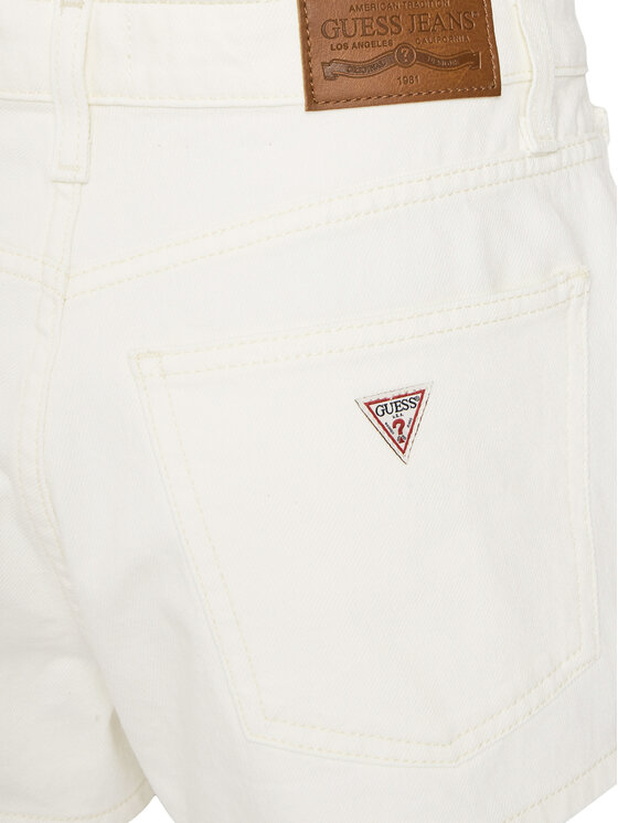 Guess Jeans Guess Jeans Szorty jeansowe W5GD0Y D5M62 Biały Regular Fit