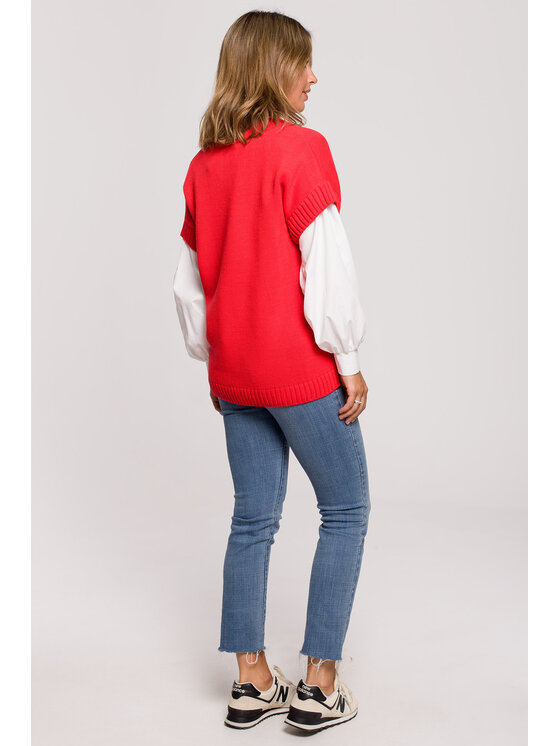 BeWear BeWear Sveter BK076 Červená Comfortable Fit