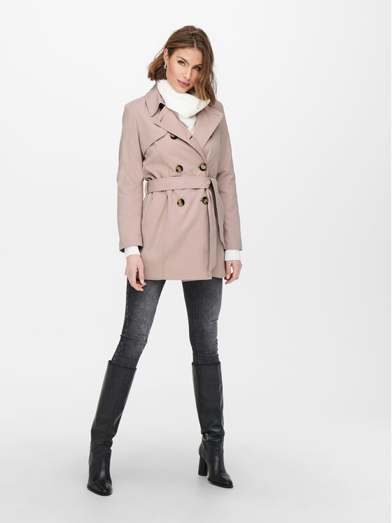 ONLY ONLY Trencz Valerie 15191821 Różowy Regular Fit