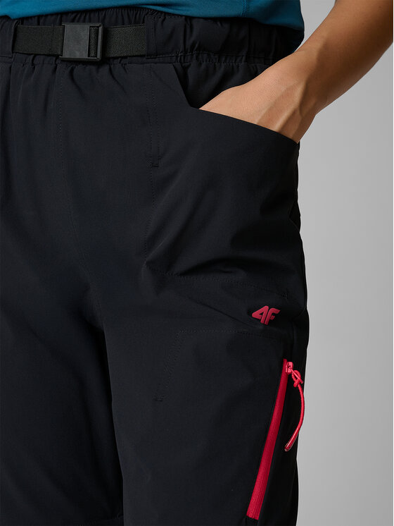 4F 4F Spodnie outdoor TREKKING Czarny Regular Fit