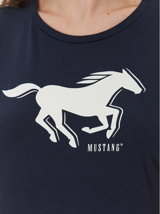 Mustang Mustang T-Shirt Loa 1016136 Granatowy Slim Fit