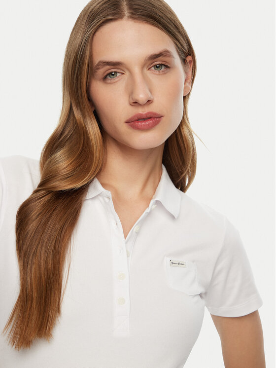Guess Guess Polo W5RP47 KARS2 Biały Regular Fit