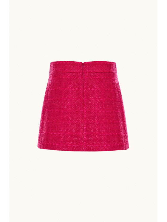 Epuzer Epuzer Spódnica mini Tweed skirt Różowy Standard Fit