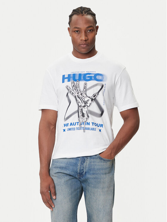 HUGO HUGO T-krekls Nopix 50543494 Balts Regular Fit