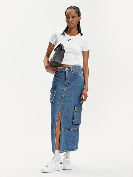 HUGO Hugo T-shirt Delanor 50512000 Bijela Slim Fit