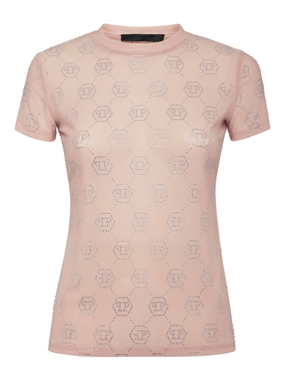 PHILIPP PLEIN PHILIPP PLEIN T-Shirt 24525 Krémová Skin Tight Fit