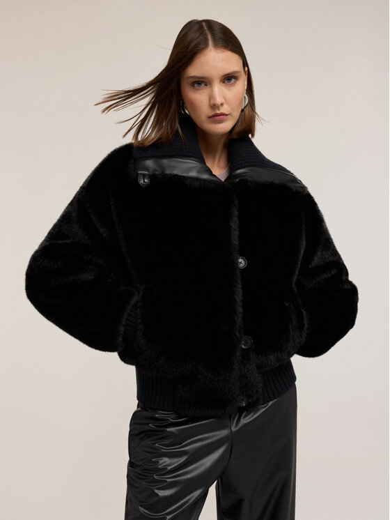 Motivi Motivi Pelliccia 8627Q000226N033 Nero Over Fit