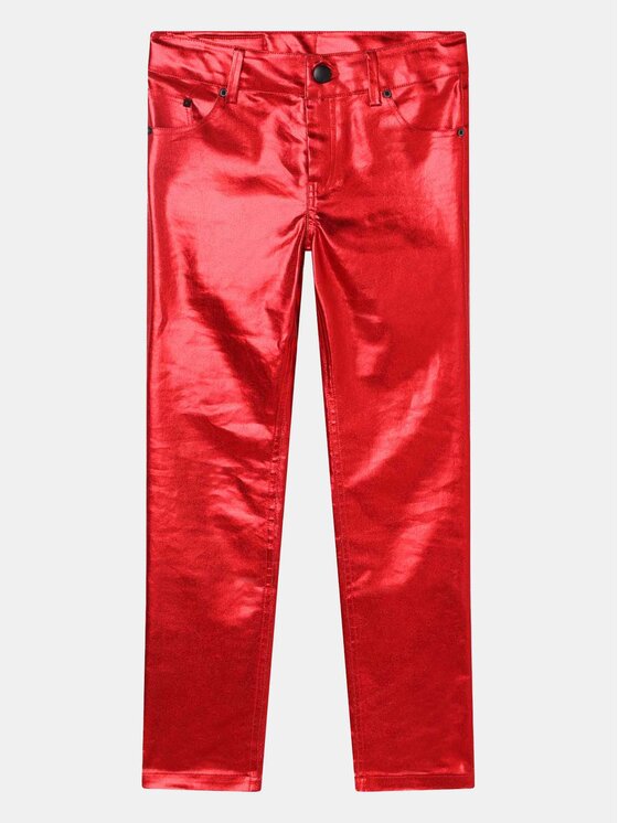Karl Lagerfeld Kids Karl Lagerfeld Kids Spodnie materiałowe Z14219 S Czerwony Skinny Fit