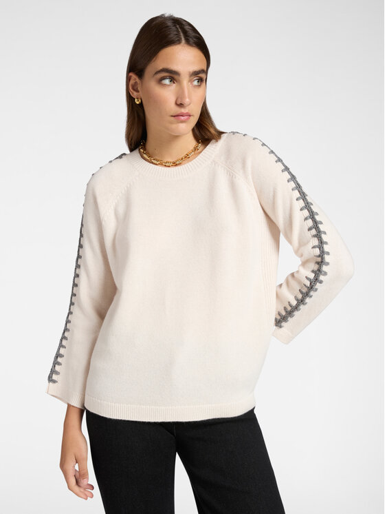 Elena Mirò Elena Mirò Maglione M434Z000562N002 Bianco Regular Fit