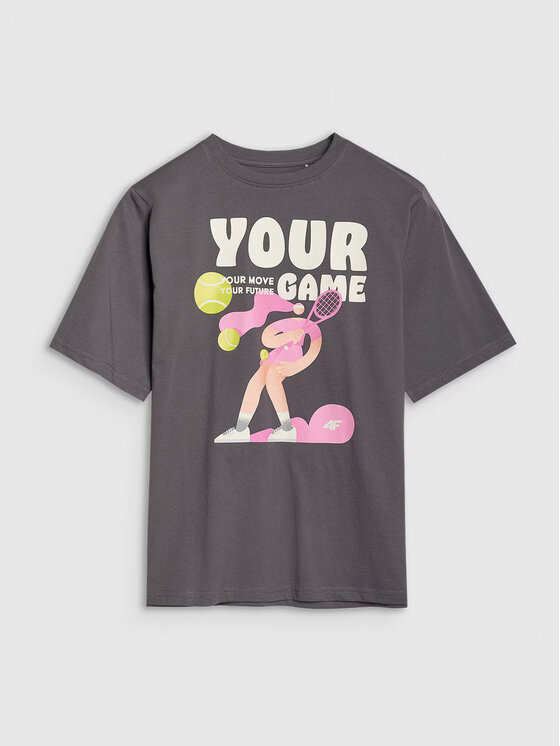 4F 4F T-Shirt 4FJASAW24TTSHF2592-22S Czarny Oversize