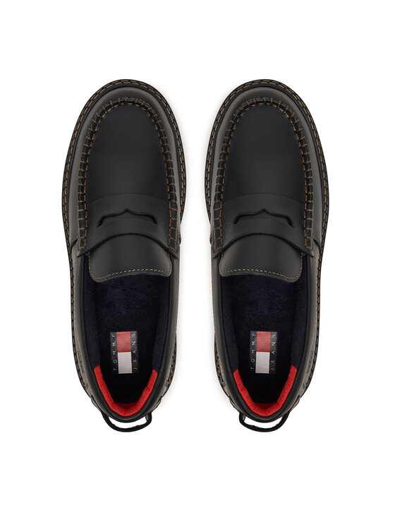 Tommy Jeans Tommy Jeans Loafersy Archive '01 Loafer Leather EN0EN03005 Czarny