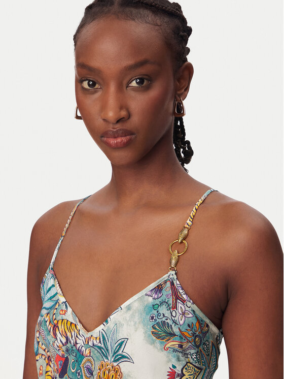 Just Cavalli Just Cavalli Sommerkleid 80PAO925 NS837 Himmelblau Slim Fit