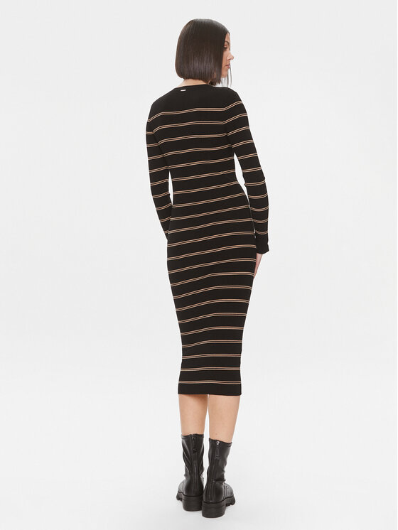 Liu Jo Liu Jo Kootud kleit MF3003 MS99E Must Slim Fit