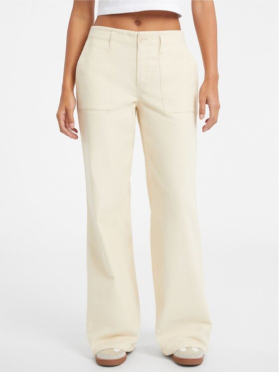 Guess Jeans Guess Jeans Kalhoty z materiálu 179727 Béžová Slim Fit