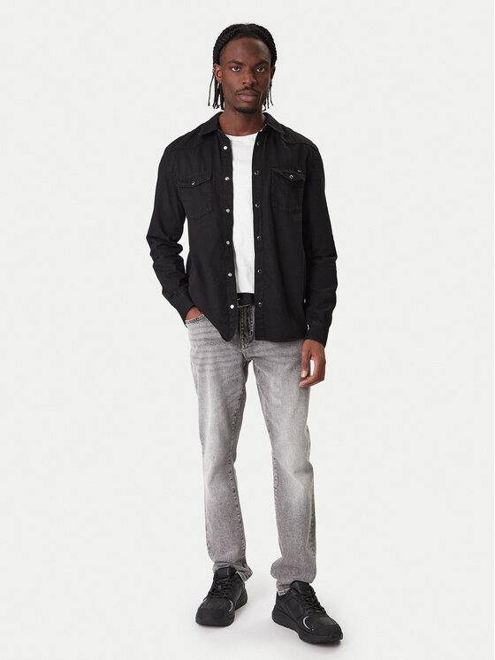 Tommy Jeans Tommy Jeans džínsová košeľa Western DM0DM22432 Čierna Relaxed Fit