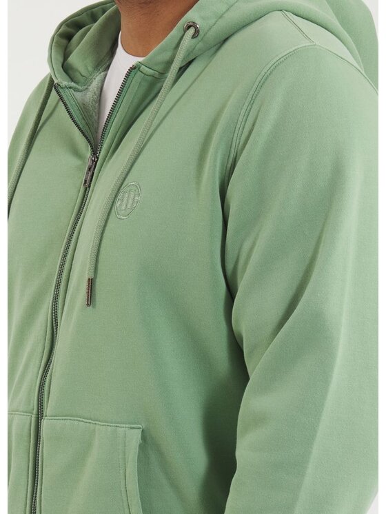 PITBULL PITBULL Bluza Bluza męska rozpinana z kapturem Washed Lancaster II L Zielony Regular Fit
