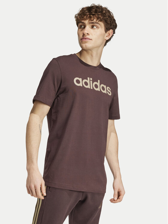 adidas adidas Футболка Essentials Linear Logo IZ4768 Коричневий Regular Fit