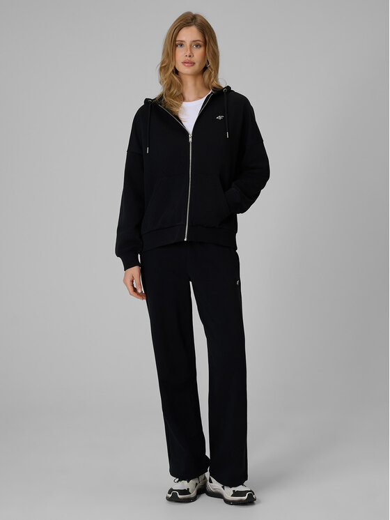 4F 4F Bluza basic Czarny Loose Fit