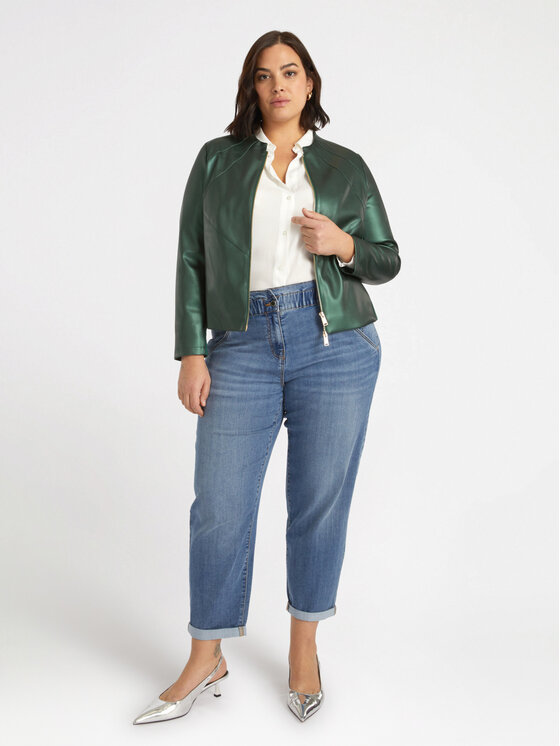 Fiorella Rubino Fiorella Rubino Giacca in similpelle R341T001190N015 Verde Slim Fit