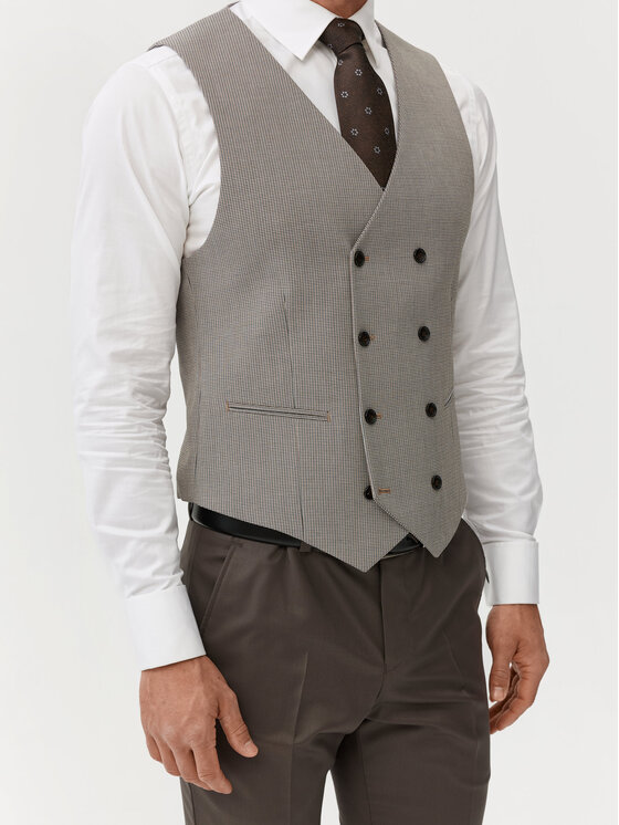 Evenemen Evenemen Kamizelka garniturowa Boston Szary Slim Fit