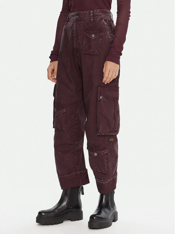 G-Star Raw G-Star Raw Pantaloni din material Cargo 3D D27025-D388 Violet Boyfriend Fit