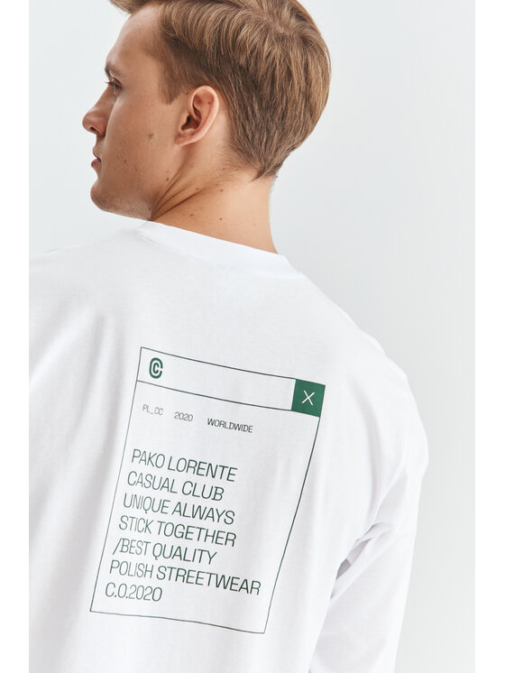 Pako Lorente Pako Lorente Longsleeve C21WF-TL-05 Biały Oversize