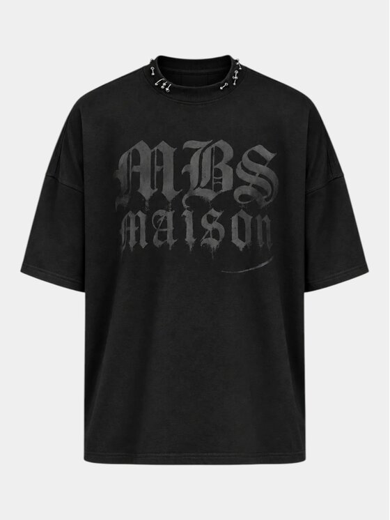 MADE BY SOCIETY MADE BY SOCIETY T-Shirt Gothic - T17692 Czarny Basic Fit