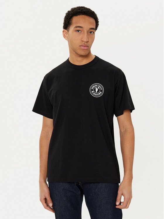 Versace Jeans Couture Versace Jeans Couture T-Shirt 78GAHE07 Czarny Regular Fit