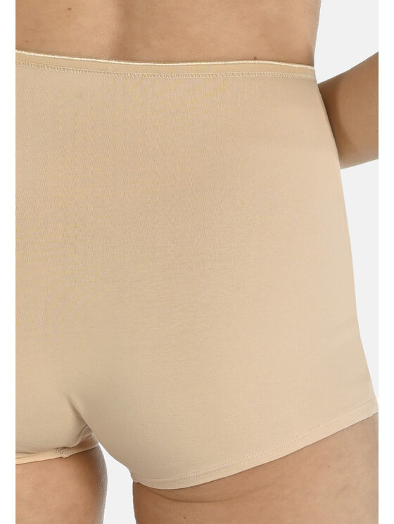 Teyli Teyli Bokserki bawełniane damskie z wysokim stanem Andrea Beżowy