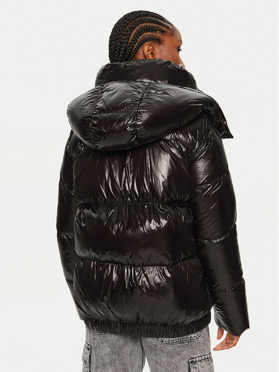Hetregó Hetregó Pūkinė striukė Rose 8N723 Juoda Oversize