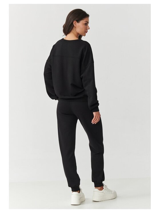 Makadamia Makadamia Dres M889 Czarny Relaxed Fit