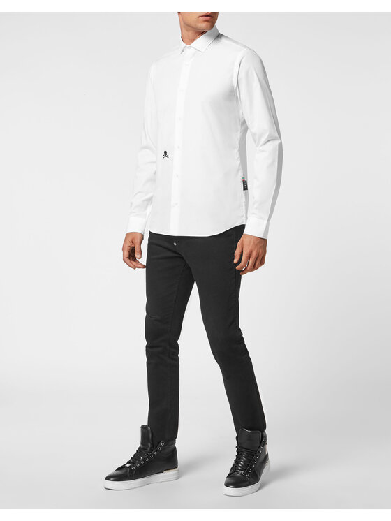 PHILIPP PLEIN PHILIPP PLEIN Koszula 1431 Biały Fitted Fit