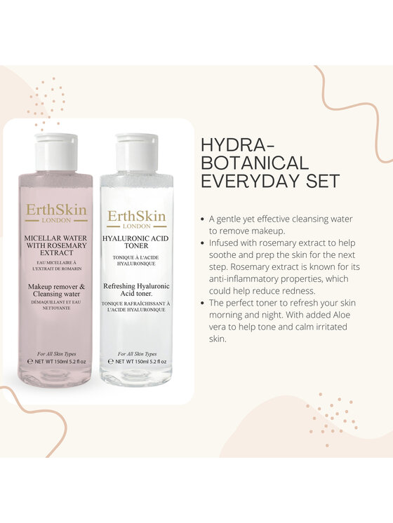 Erthskin London Erthskin London Odświeżający tonik z kwasem hialuronowym + woda micelarna Płyn micelarny