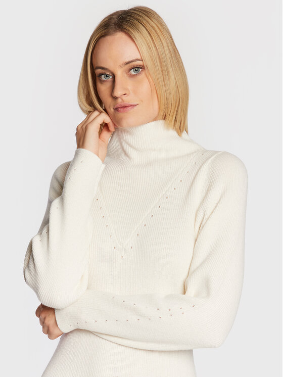 Notes Du Nord Notes Du Nord Pletena obleka Erin 12823 Bela Regular Fit