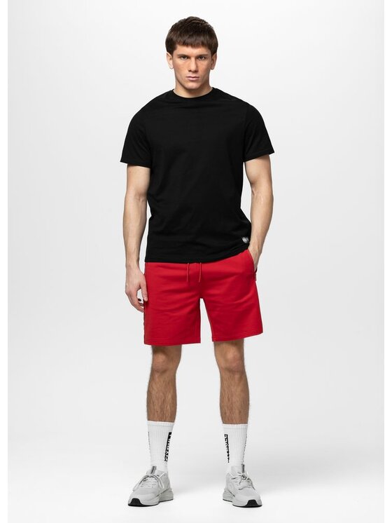 PITBULL PITBULL Szorty sportowe TAPE PARKER Czerwony Regular Fit