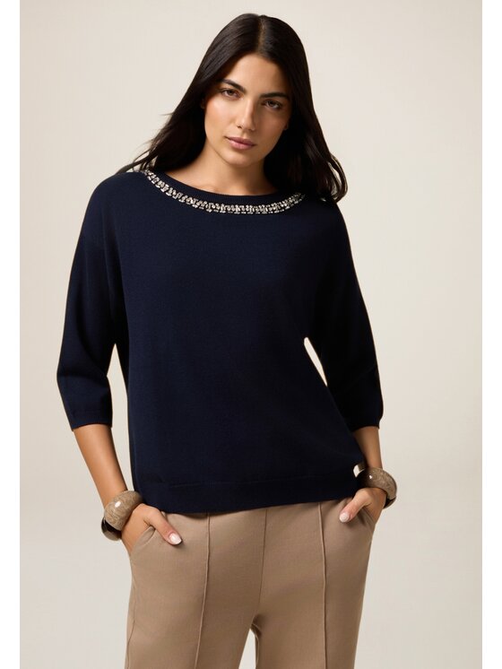 Oltre Oltre Maglione M525E001902N034 Blu Regular Fit