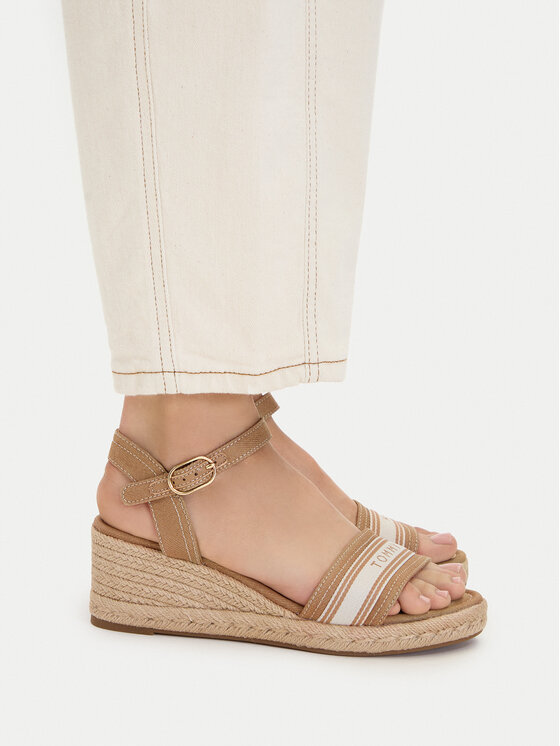 Tommy Hilfiger Tommy Hilfiger Espadrilles Mid Wedge Espad Webbing FW0FW09230 Bézs