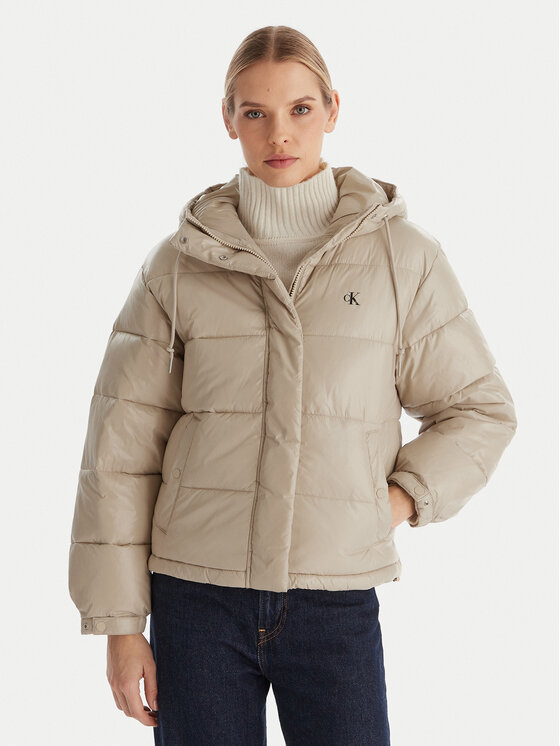 Calvin Klein Jeans Calvin Klein Jeans Zimní bunda LV047D505G Béžová Relaxed Fit