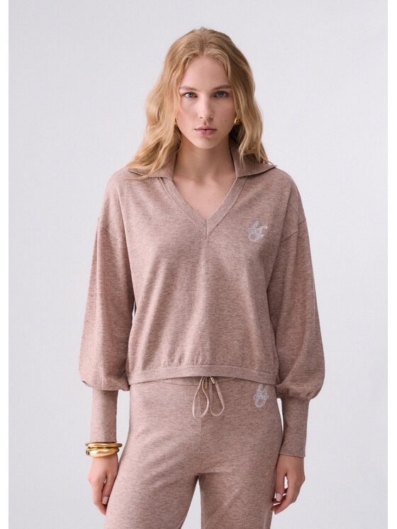 Liu Jo Liu Jo Felpa TF6044MA25S02511 Beige Regular Fit