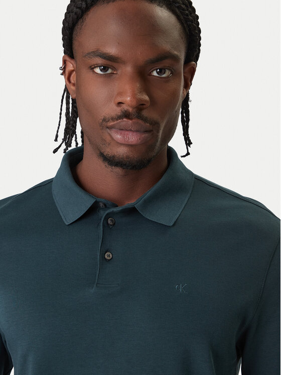 Calvin Klein Calvin Klein Тениска с яка и копчета LV040EM909 Зелен Regular Fit