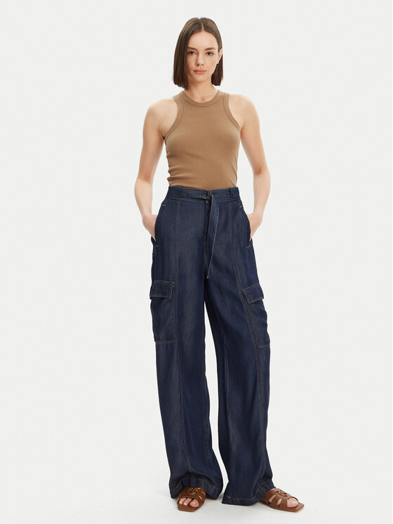 Guess Guess Džínsy W5GA1T D5N61 Tmavomodrá Wide Leg