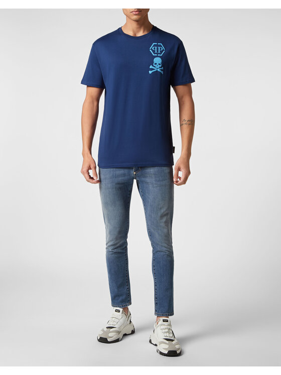 PHILIPP PLEIN PHILIPP PLEIN T-Shirt 22831 Granatowy Regular Fit